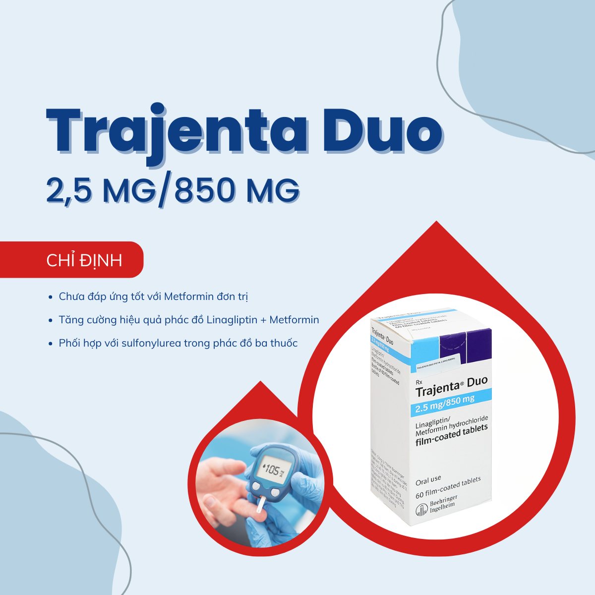 Trajenta Duo 2,5mg/850mg 13 Thuốc Trajenta Duo 2,5mg/850mg