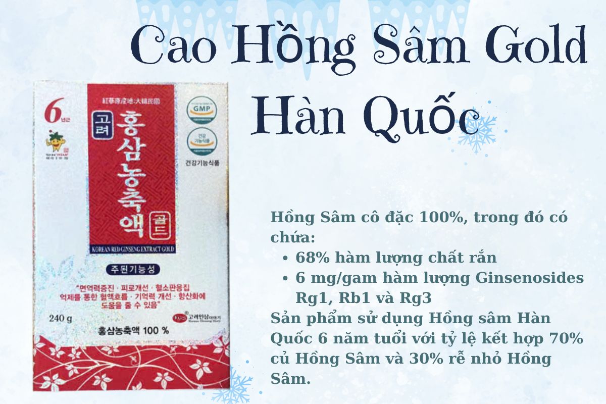 Cao Hồng Sâm Gold Hàn Quốc (DA JUNG CO., LTD) 5 Thành phần sản phẩm Cao Hồng Sâm Gold Hàn Quốc
