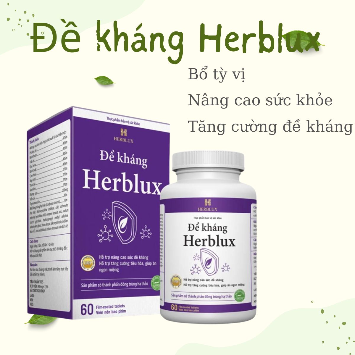 Đề kháng Herblux 12 Công dụng của sản phẩm Đề kháng Herblux