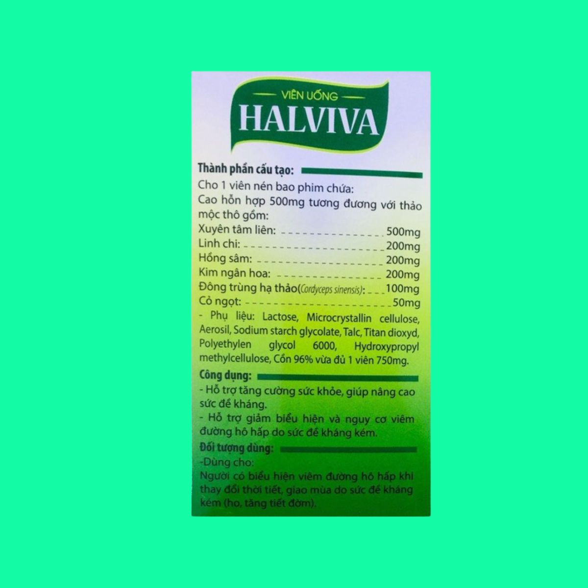 Viên uống HALVIVA (4) Viên uống HALVIVA