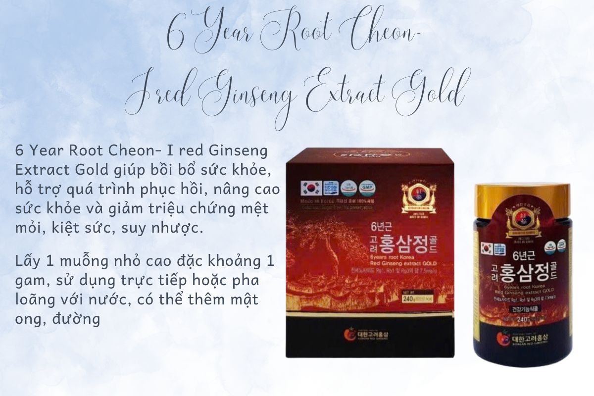Công dụng- liều dùng 6 Year Root Cheon- I red Ginseng Extract Gold