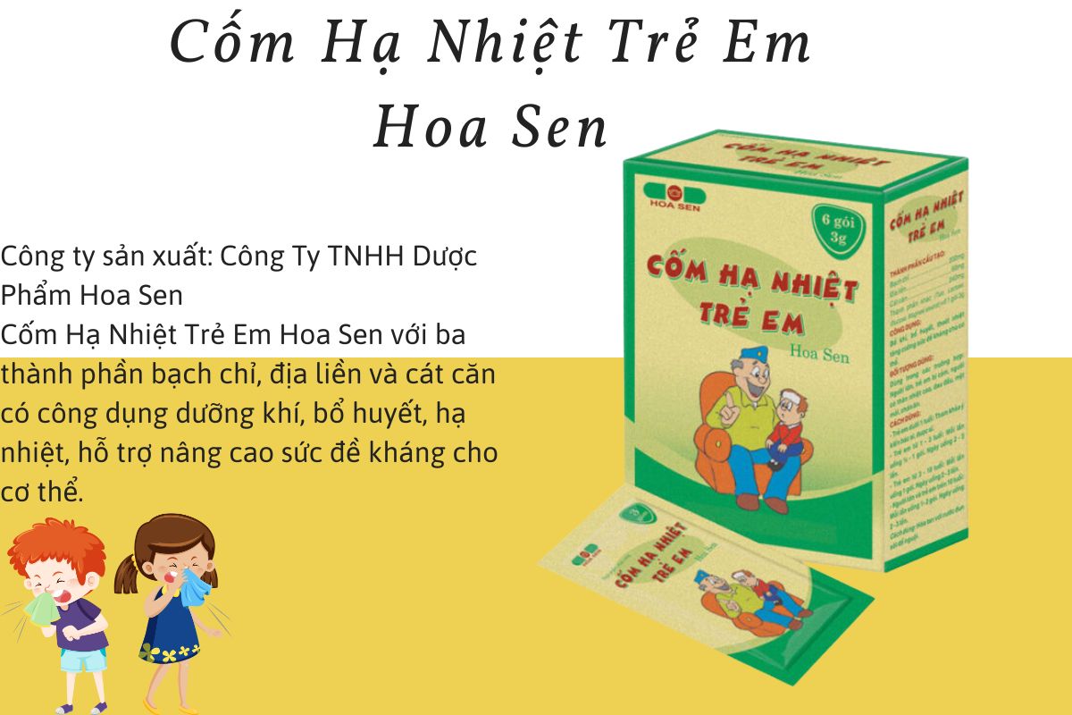 Thông tin sản phẩm Cốm Hạ Nhiệt Trẻ Em Hoa Sen