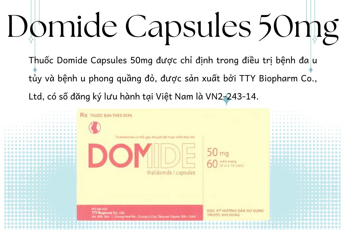 Domide Capsules 50mg 6 Thông tin sản phẩm Domide Capsules 50mg