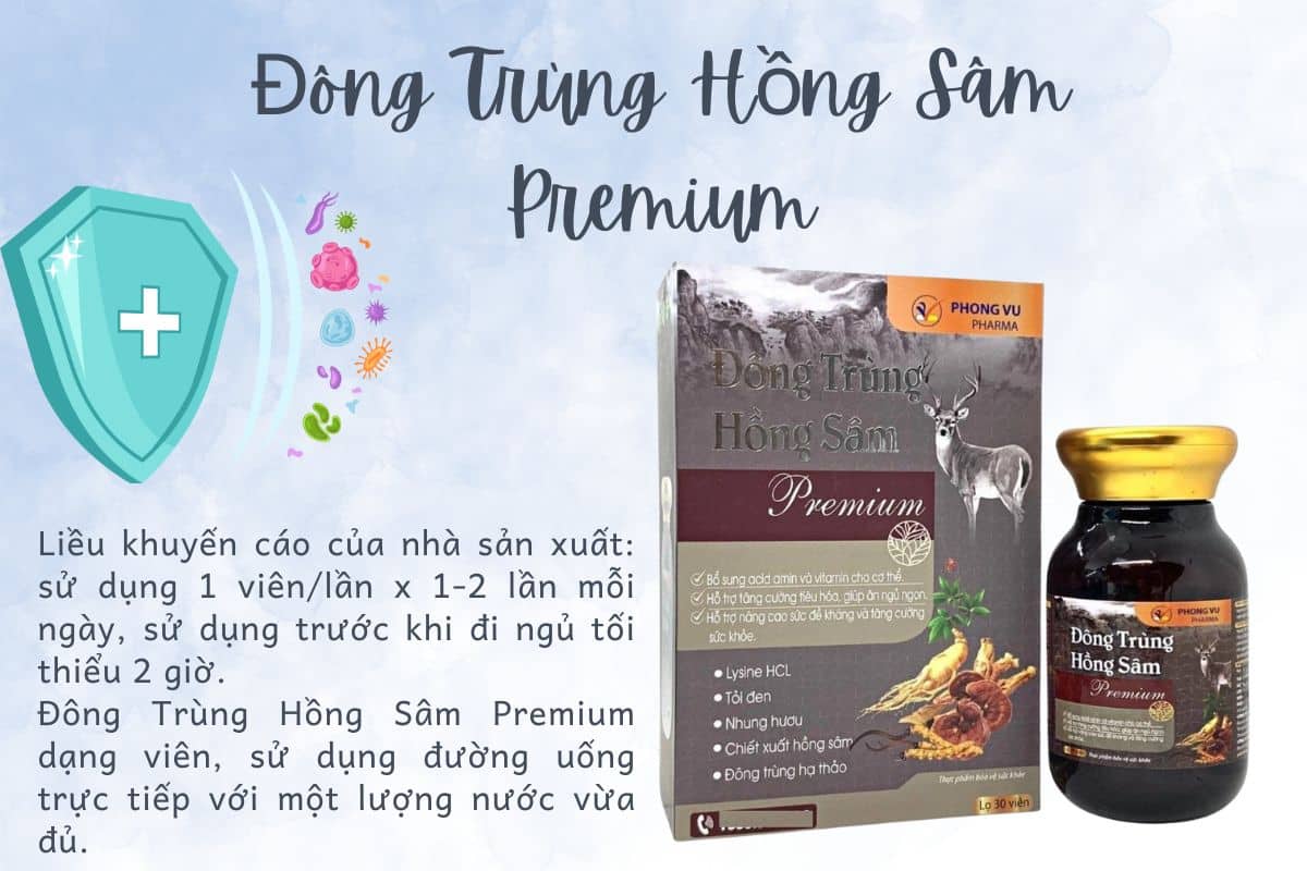 Hướng dẫn sử dụng Đông Trùng Hồng Sâm Premium