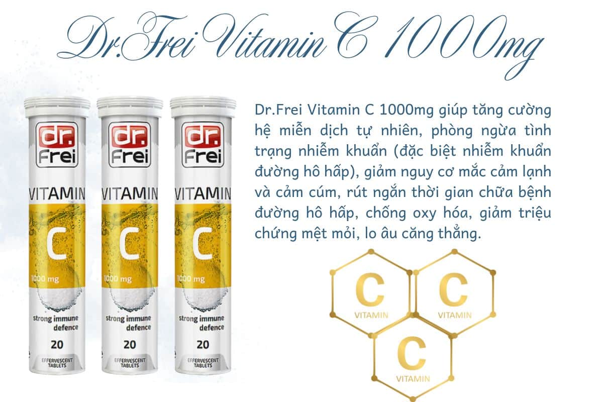Dr.Frei Vitamin C 1000mg hỗ trợ tăng cường miễn dịch