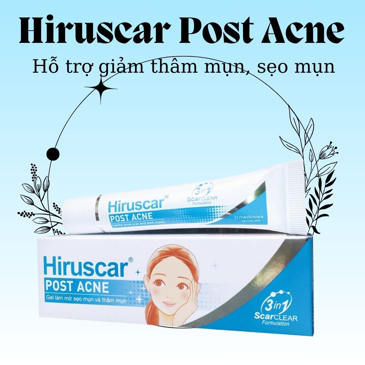 Hiruscar Post Acne hỗ trợ giảm thâm mụn, sẹo mụn