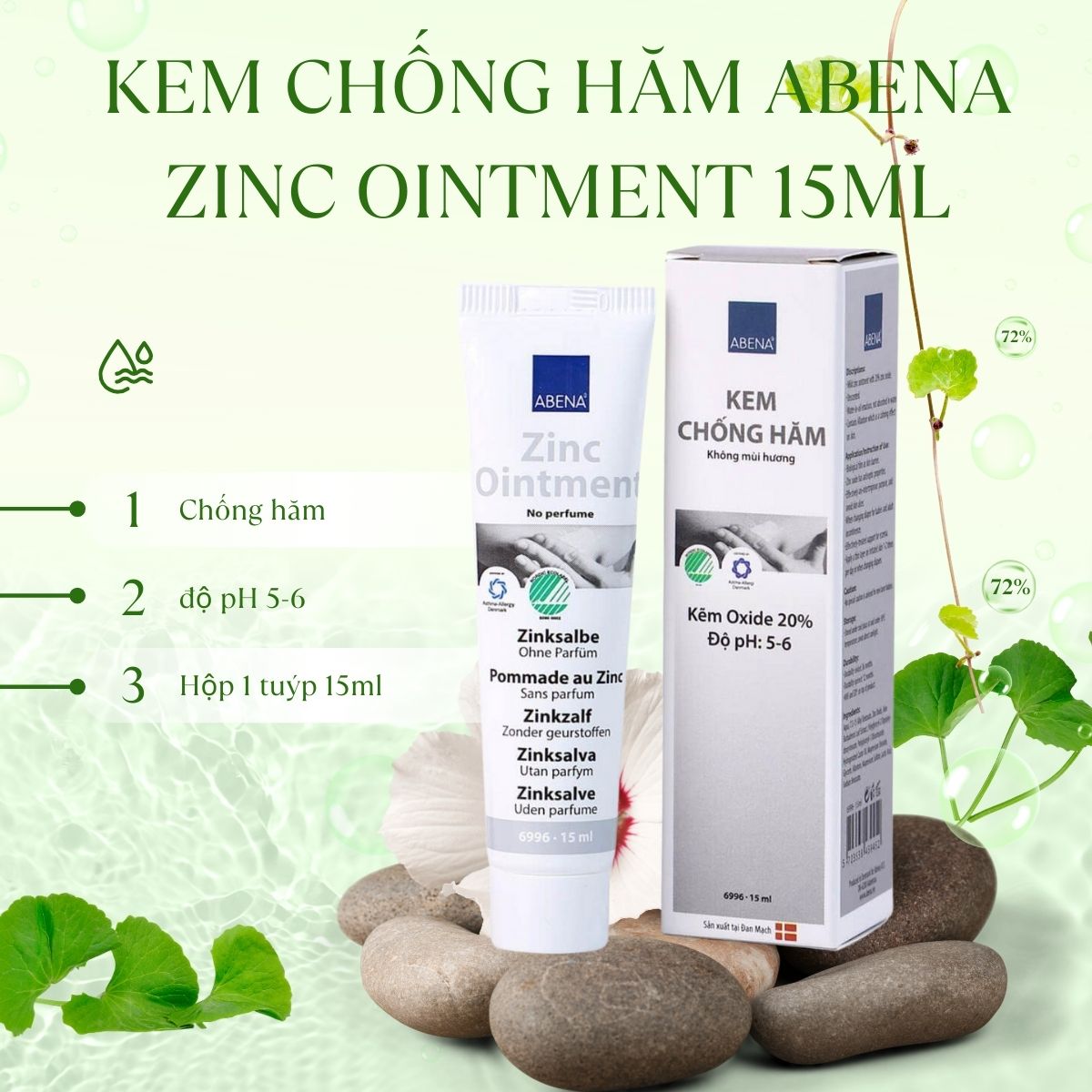 Thông tin về sản phẩm Kem chống hăm Abena Zinc Ointment 15ml