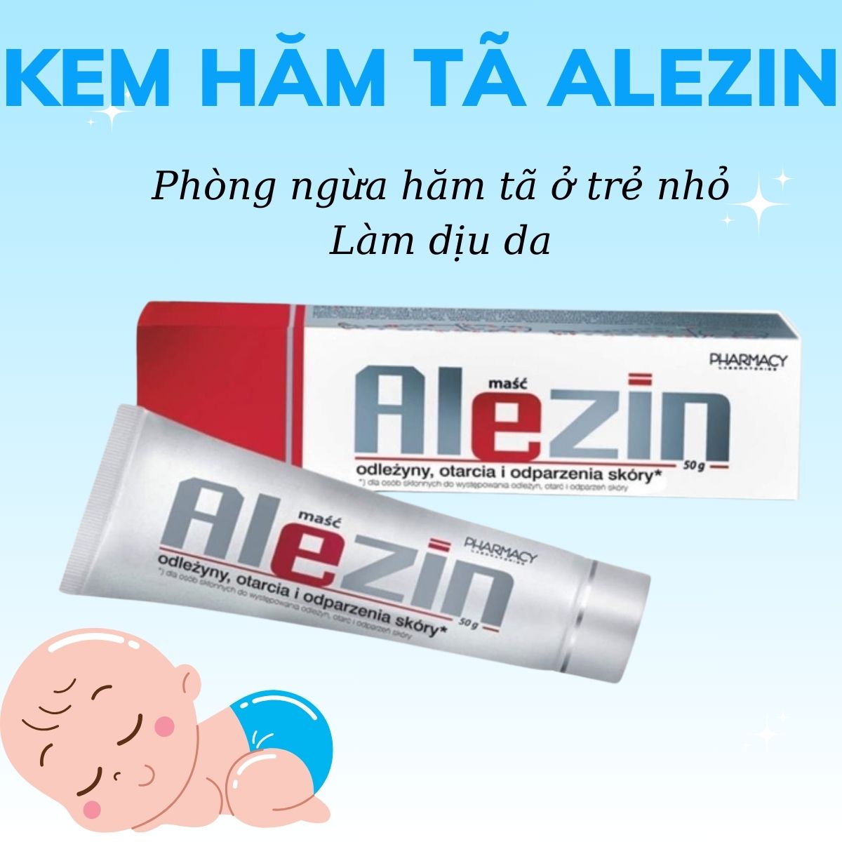 Kem hăm tã Alezin phòng ngừa hăm tã ở trẻ nhỏ