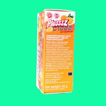Viên sủi PlusssZ C1000 vitamin orange flavoured sugar free 3 PlusssZ C1000 vitamin orange flavoured sugar free