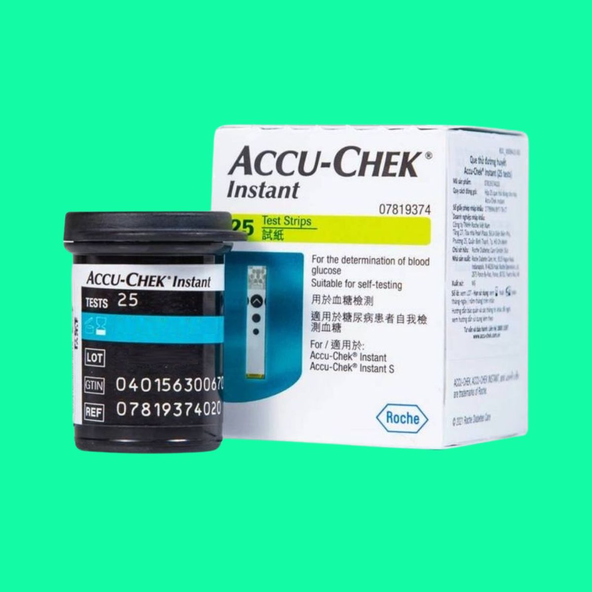 Que thử tiểu đường Accu-Chek Instant Hộp 25 que (1) Que thử tiểu đường Accu-Chek Instant Hộp 25 que