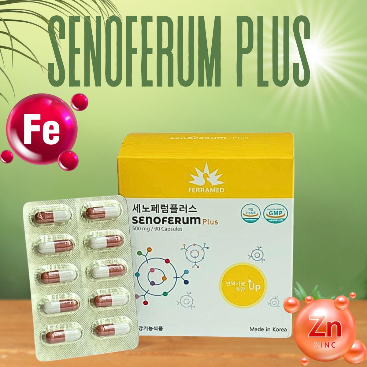 Senoferum Plus 10 Senoferum Plus với hai thành phần chính là sắt và kẽm