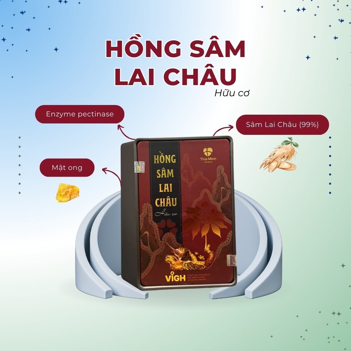 Hồng Sâm Lai Châu hữu cơ 12 Thành phần của Hồng Sâm Lai Châu hữu cơ