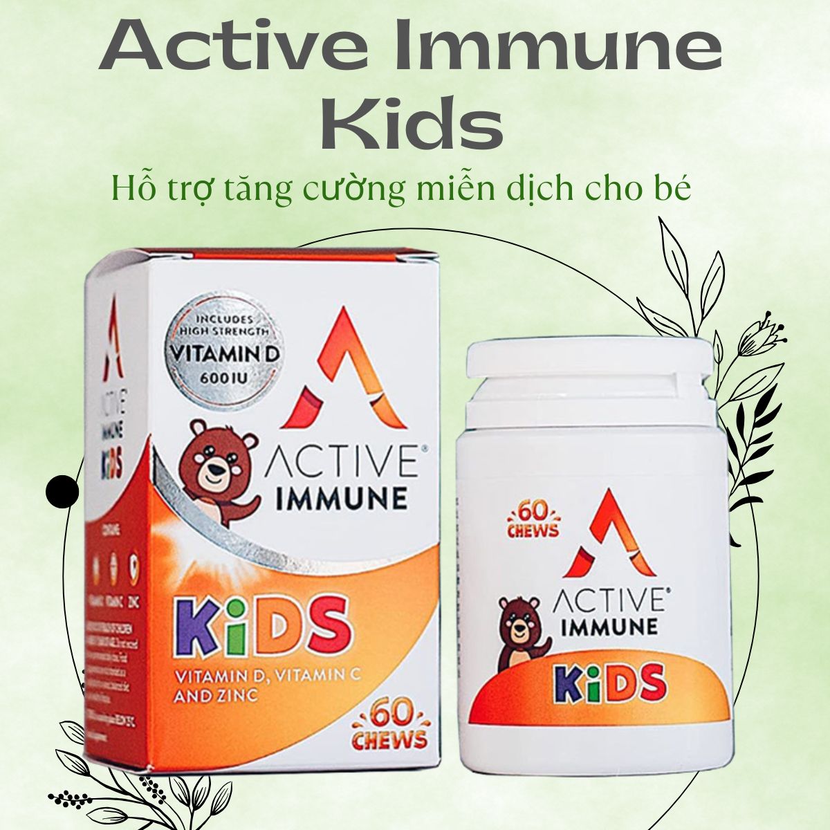 Active Immune Kids hỗ trợ tăng cường miễn dịch