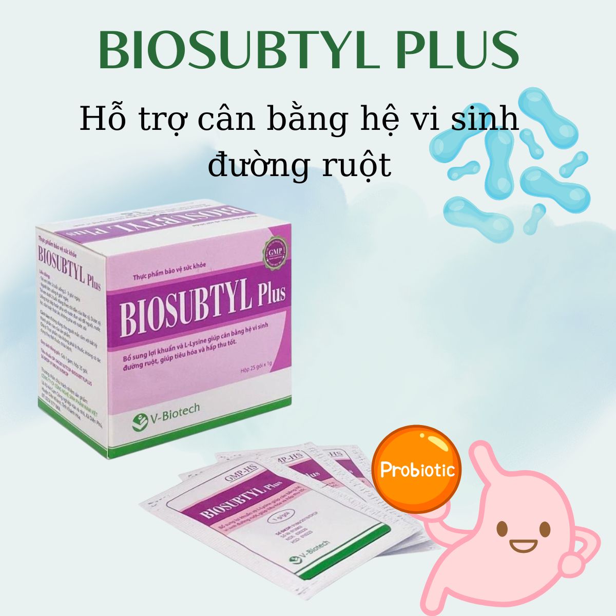 Biosubtyl Plus 12 Biosubtyl Plus hỗ trợ cân bằng hệ vi sinh đường ruột