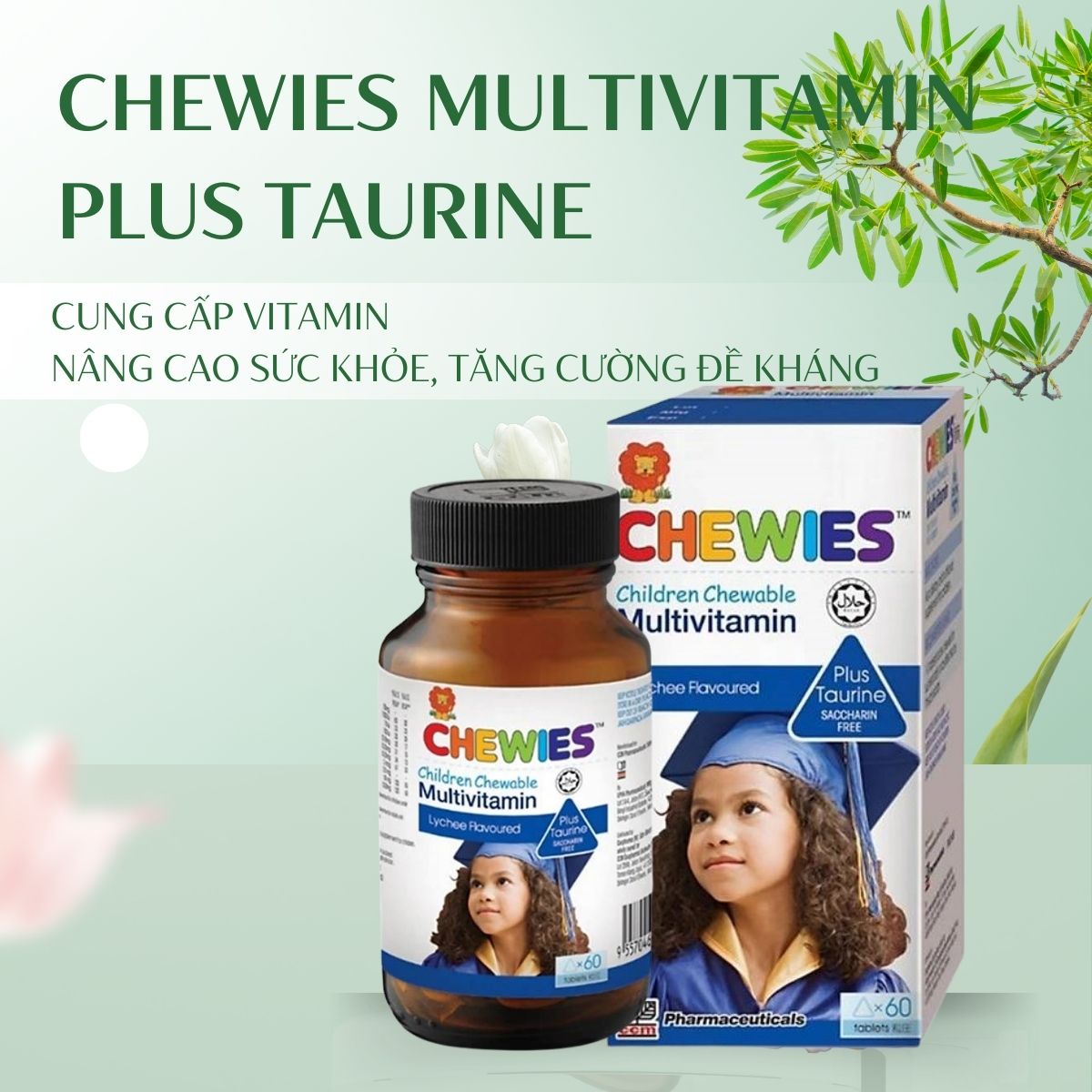 Chewies Multivitamin Plus Taurine hỗ trợ tăng cường sức đề kháng