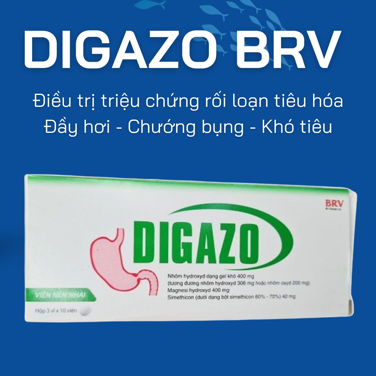 Digazo BRV 7 Digazo BRV điều trị triệu chứng rối loạn tiêu hóa