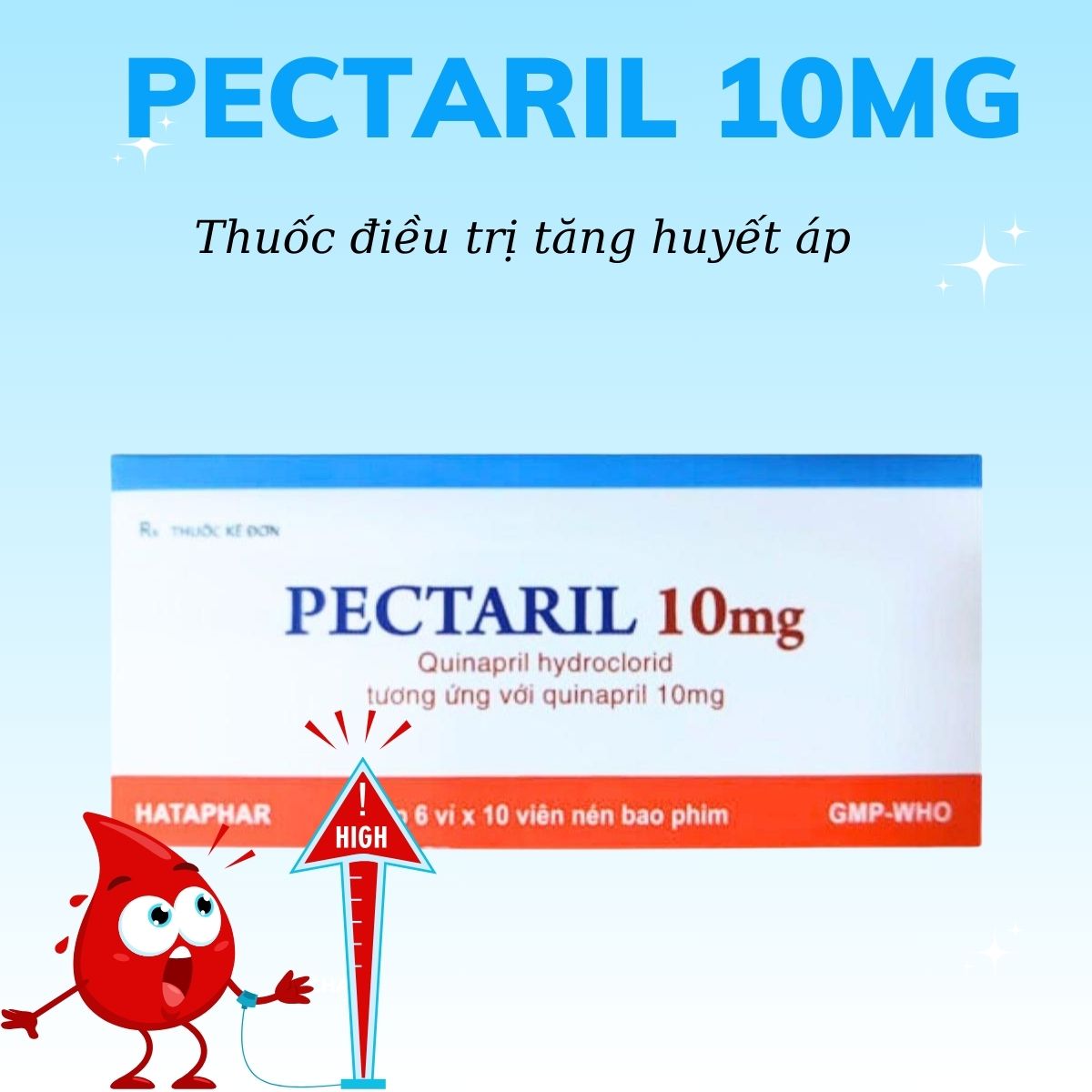 Pectaril 10mg điều trị tăng huyết áp