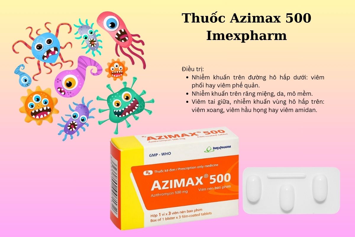 Tác dụng của thuốc Azimax 500 Imexpharm
