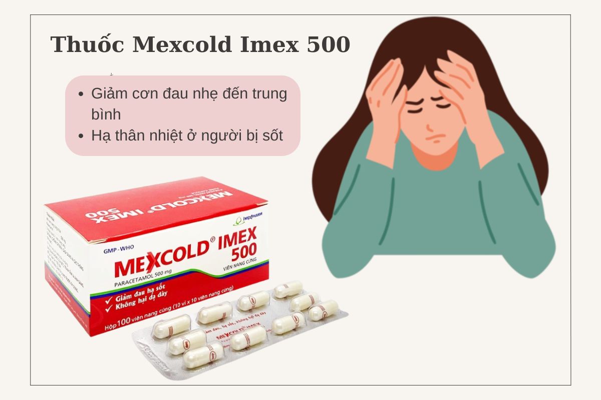 Tác dụng của thuốc Mexcold Imex 500