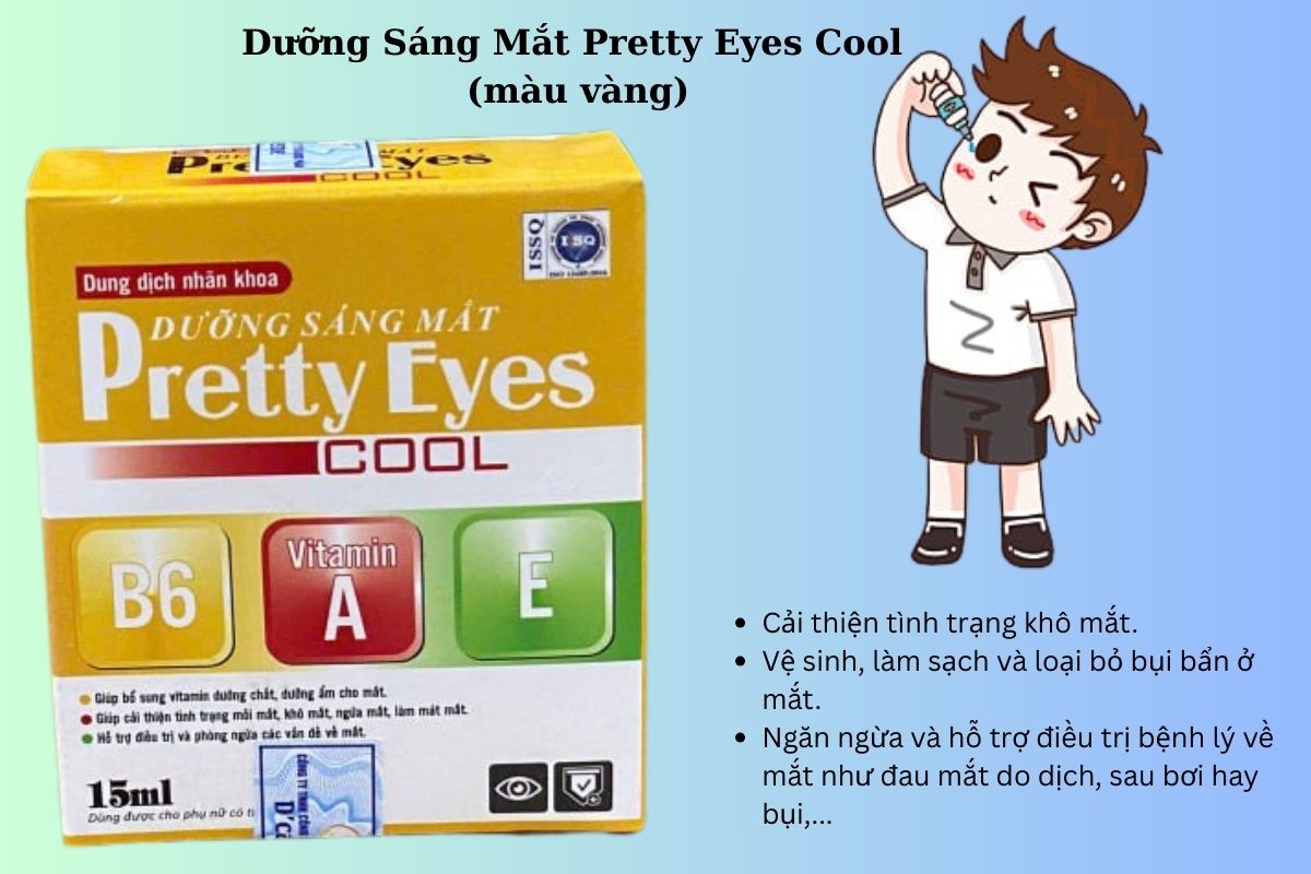 Tác dụng của Dưỡng Sáng Mắt Pretty Eyes Cool (màu vàng)