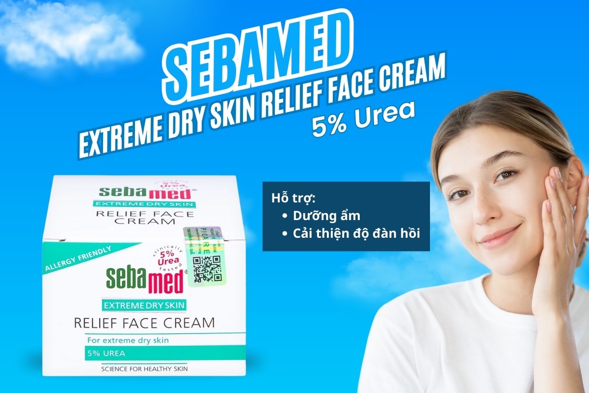 Sebamed Extreme Dry Skin Relief Face Cream 5% Urea hỗ trợ dưỡng ẩm cho da