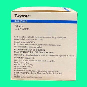 Twynsta 80mg/5mg 7 Twynsta 80mg/5mg