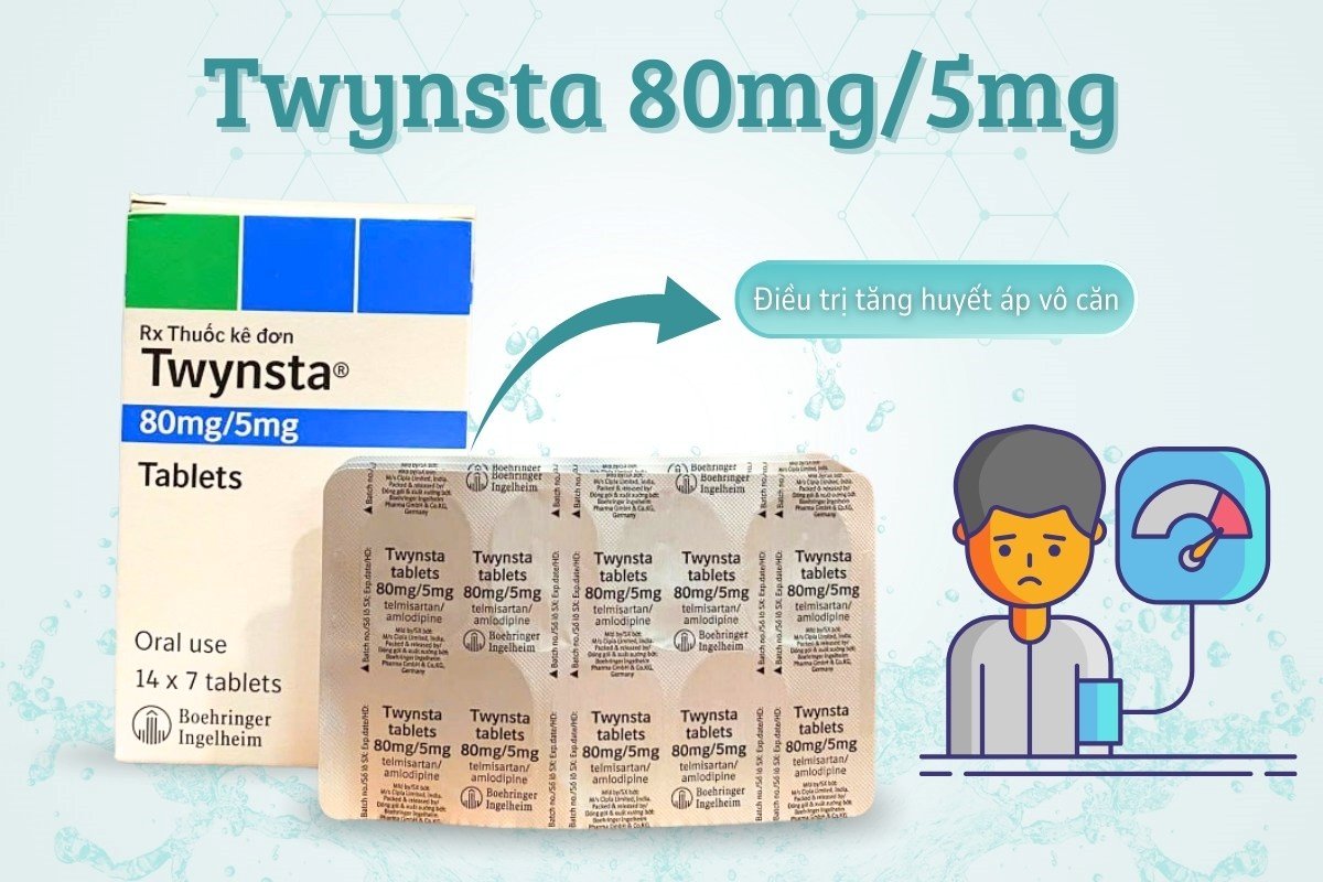 Twynsta 80mg/5mg 13 Thuốc Twynsta 80mg/5mg điều trị tăng huyết áp vô căn