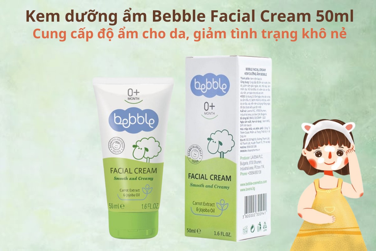 Kem dưỡng ẩm Bebble Facial Cream 50ml cung cấp độ ẩm cho da