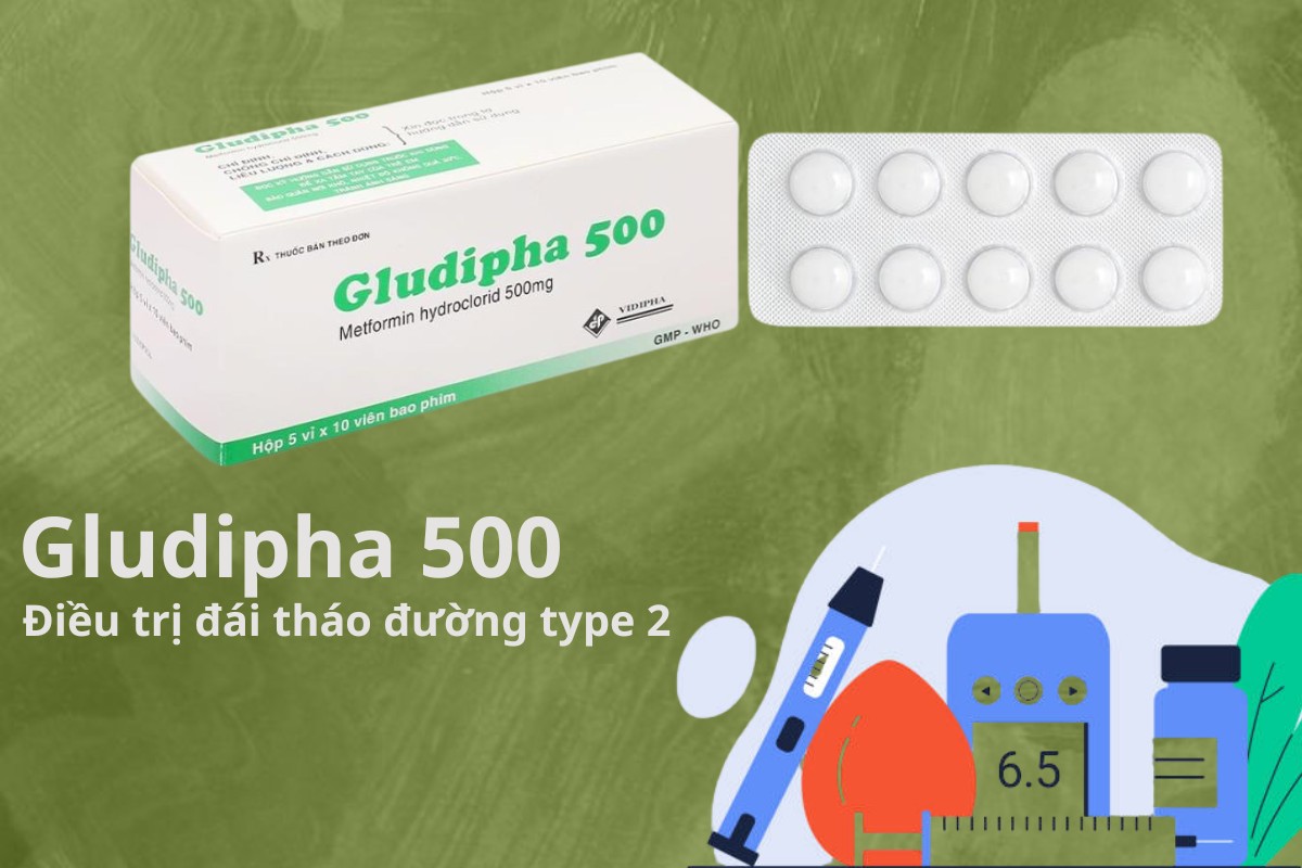 Gludipha 500 điều trị đái tháo đường type 2