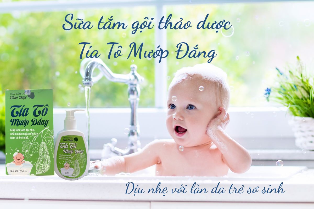 Sữa tắm gội thảo dược Tía Tô Mướp Đắng