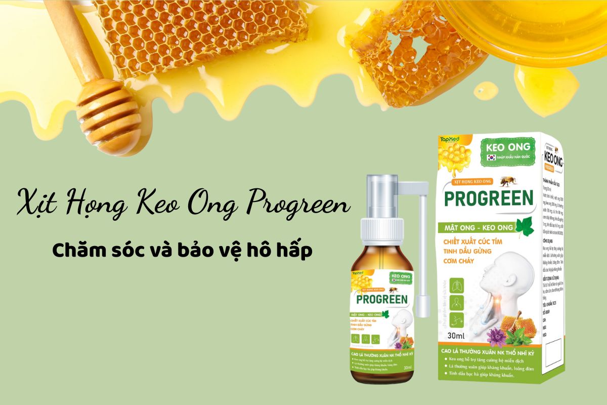 Xịt Họng Keo Ong Progreen 8 Xịt Họng Keo Ong Progreen