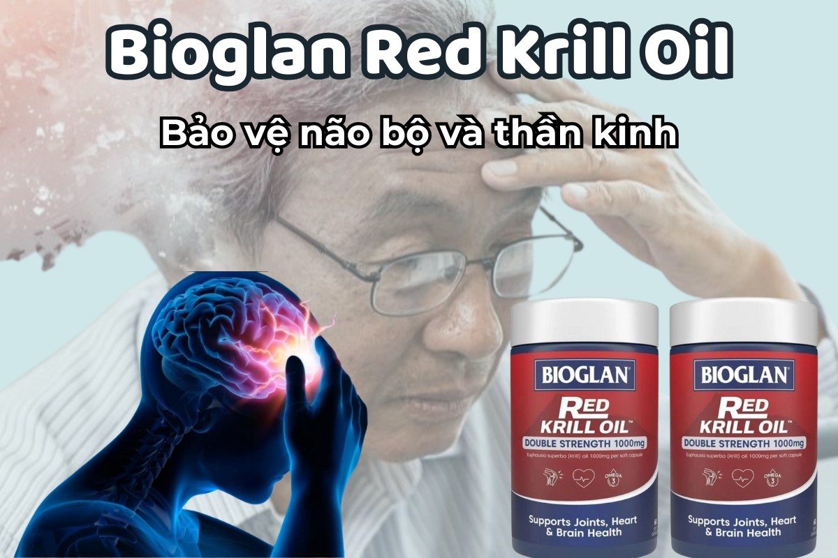 Bioglan Red Krill Oil 7 Bioglan Red Krill Oil bảo vệ não bộ và thần kinh