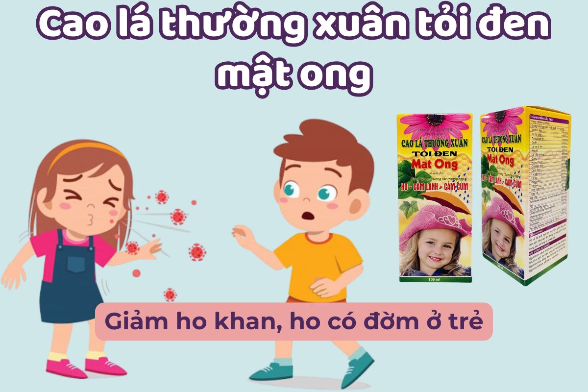 Cao lá thường xuân tỏi đen mật ong giảm ho khan, ho có đờm ở trẻ