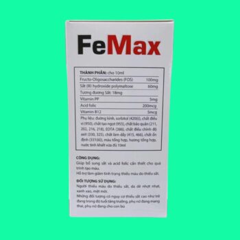 Dung dịch uống FeMax 20 ống x 10ml 4 Dung dịch uống FeMax