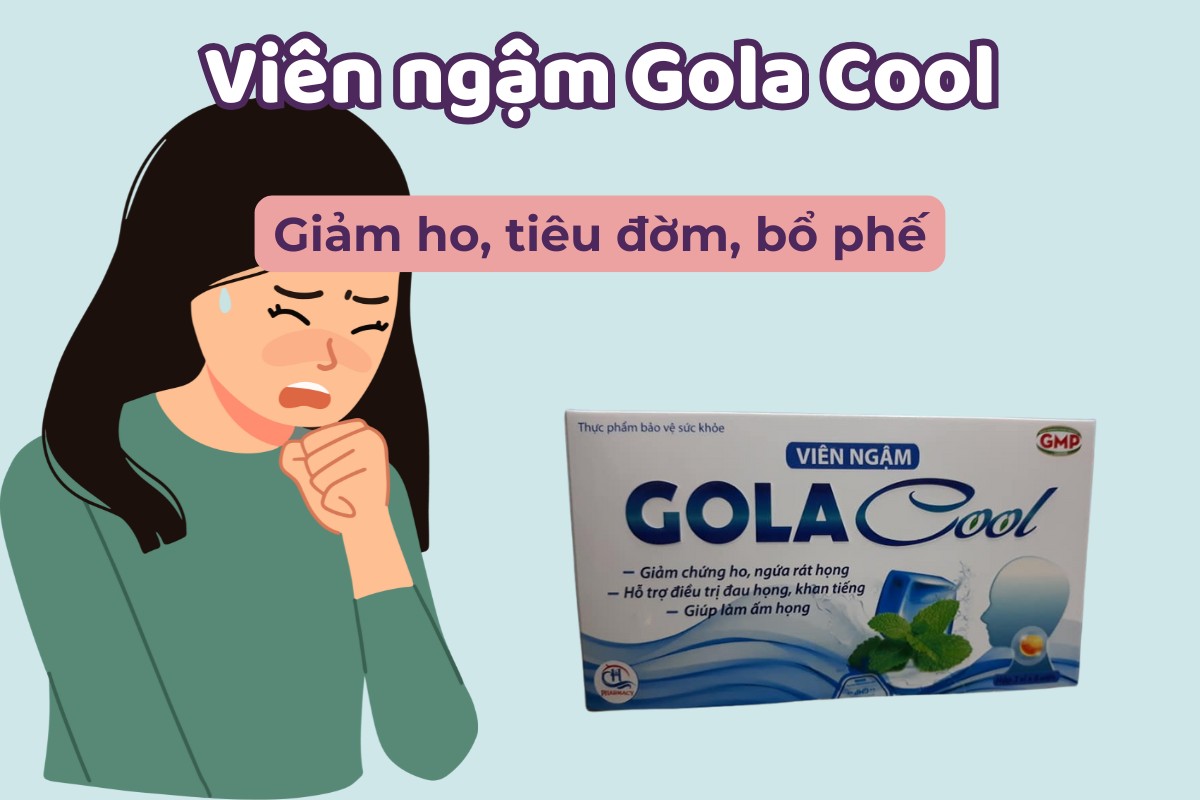 Viên ngậm Gola Cool giảm ho, tiêu đờm, bổ phế