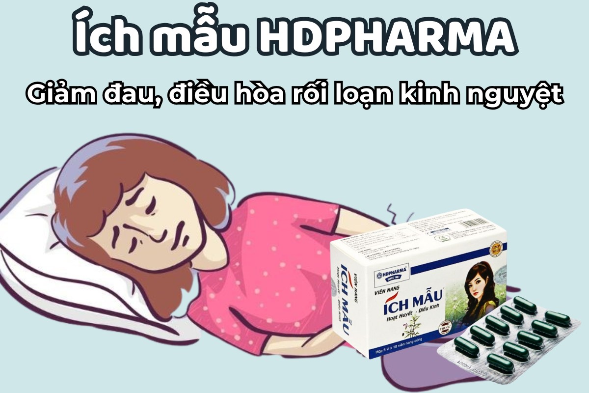 Ích mẫu HDPHARMA giảm đau bụng kinh, hỗ trợ điều hòa kinh nguyệt