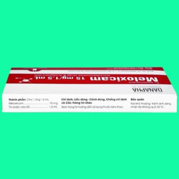 Dung dịch tiêm Meloxicam 15mg/1.5ml Danapha 6 Dung dịch tiêm Meloxicam 15mg/1.5ml Danapha