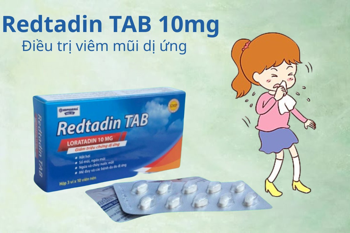 Redtadin TAB 10mg điều trị viêm mũi dị ứng