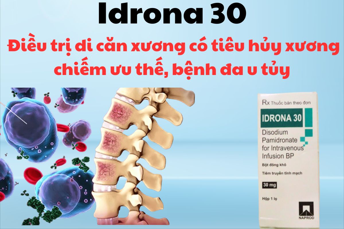 Thuốc Idrona 30 có tác dụng điều trị tiêu xương do di căn xương hoặc đa u tủy, tăng calci huyết liên quan khối u