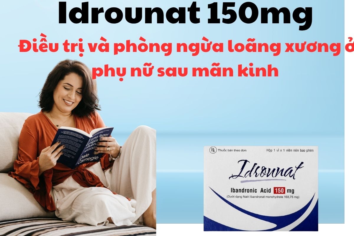 Thuốc Idrounat 150mg có tác dụng điều trị và dự phòng loãng xương sau mãn kinh, giúp tăng mật độ xương