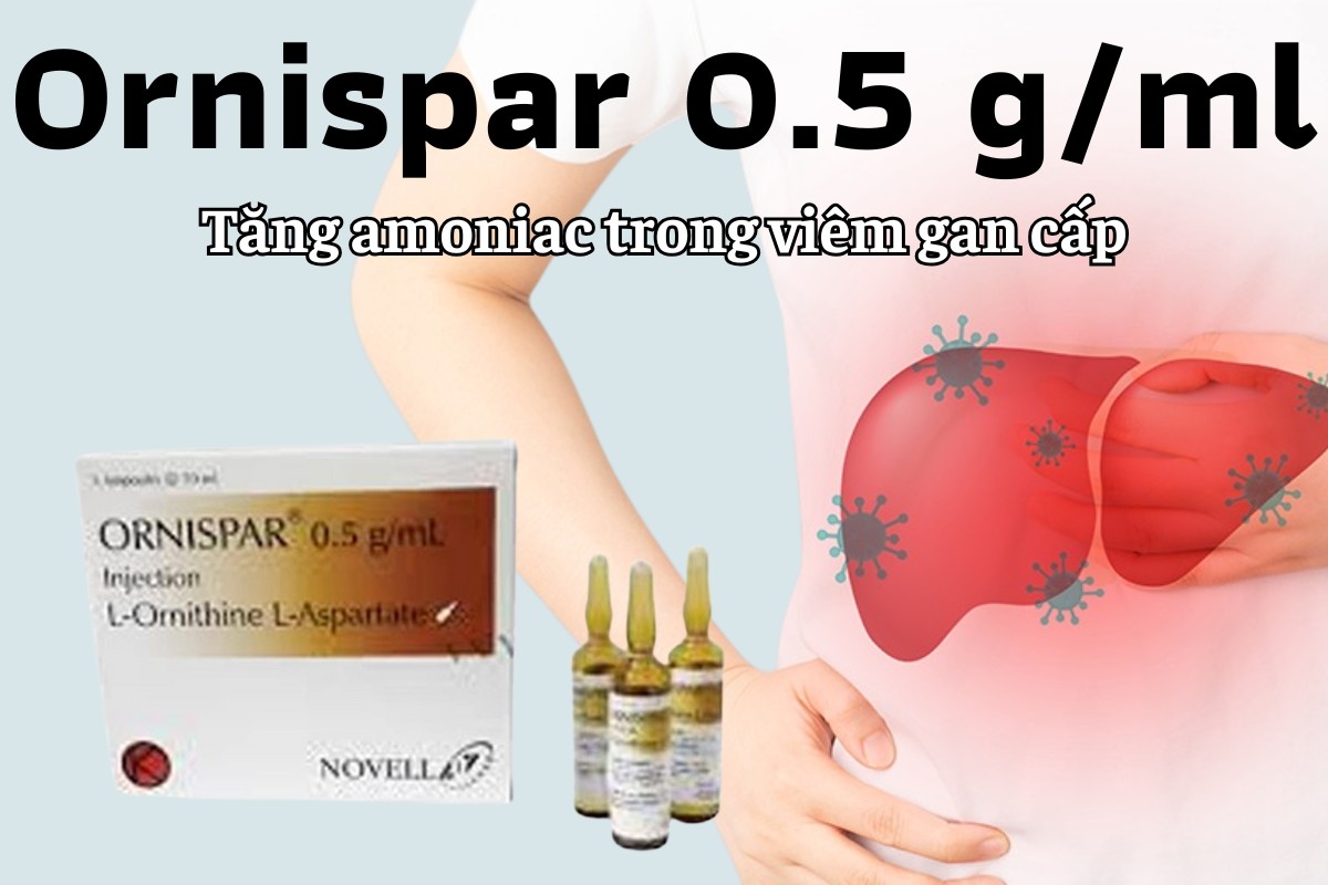 Ornispar 0.5g/ml điều trị tăng amoniac trong trường hợp viêm gan cấp