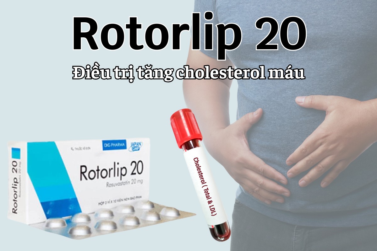 Rotorlip 20 điều trị tăng cholesterol máu