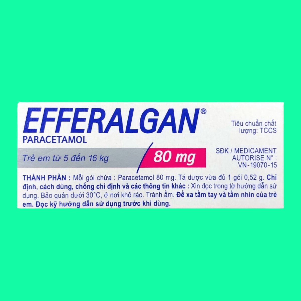 Bột sủi Efferalgan 80mg (6) Bột sủi Efferalgan 80mg