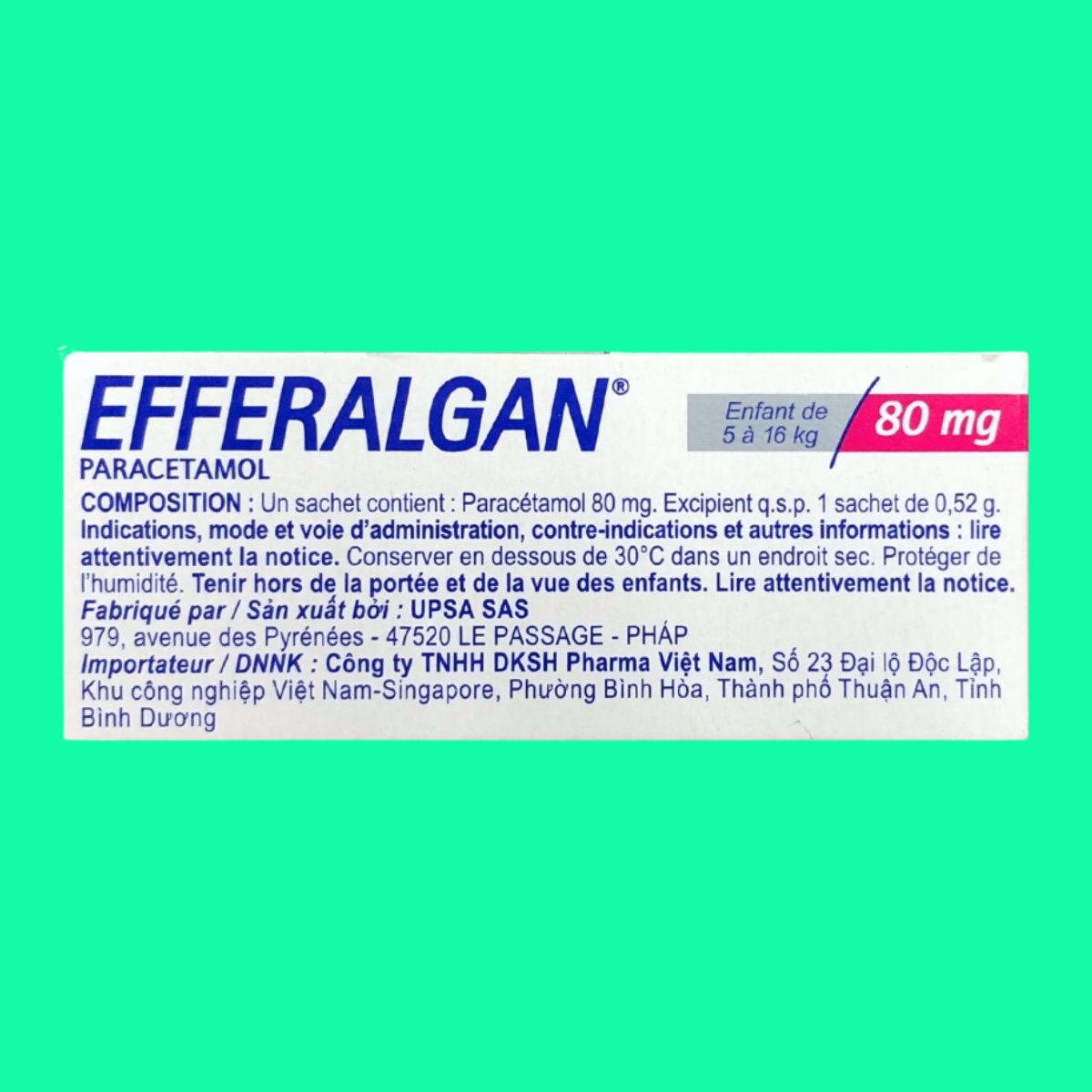 Bột sủi Efferalgan 80mg (7) Bột sủi Efferalgan 80mg