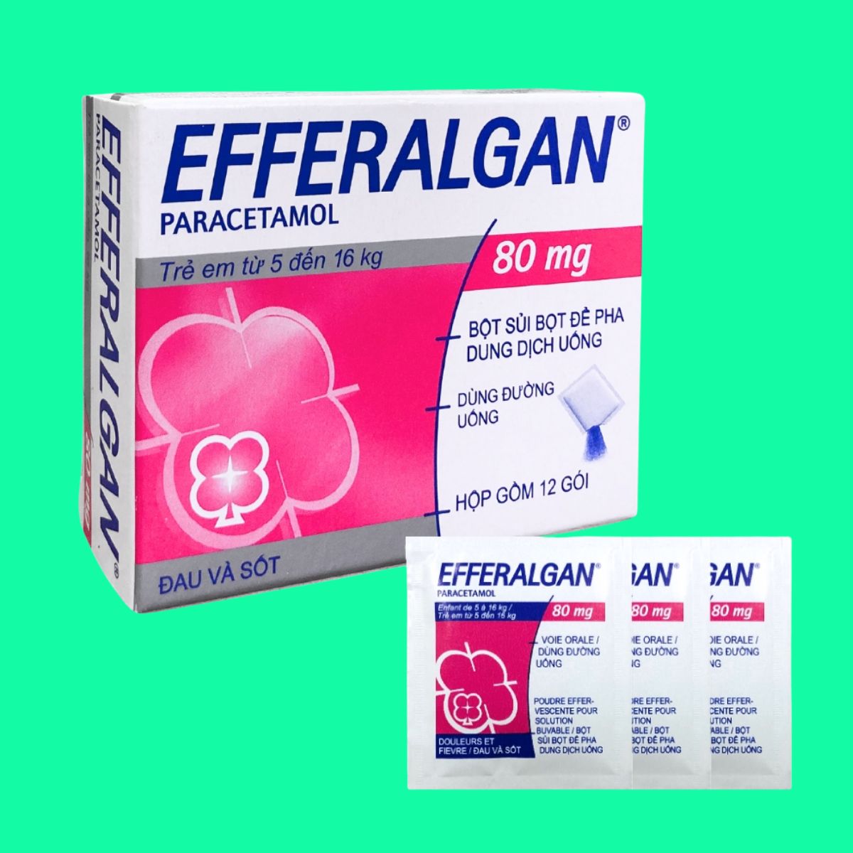 Bột sủi Efferalgan 80mg Bột sủi Efferalgan 80mg