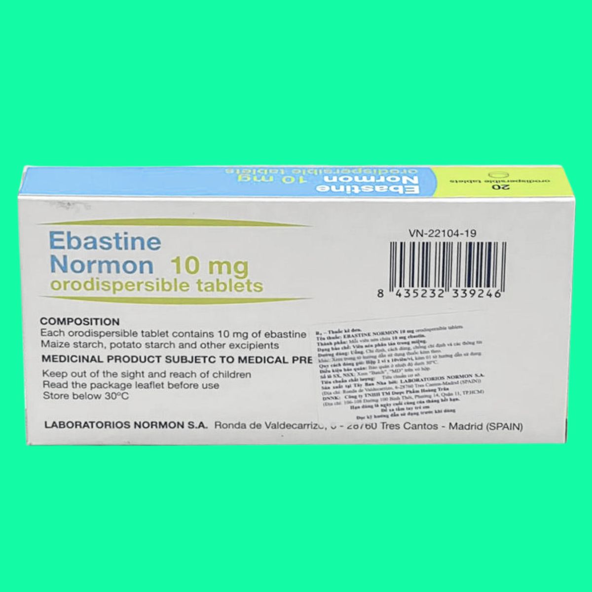 Ebastine Normon 10mg Orodispersible Tablets (7) Ebastine Normon 10mg Orodispersible Tablets
