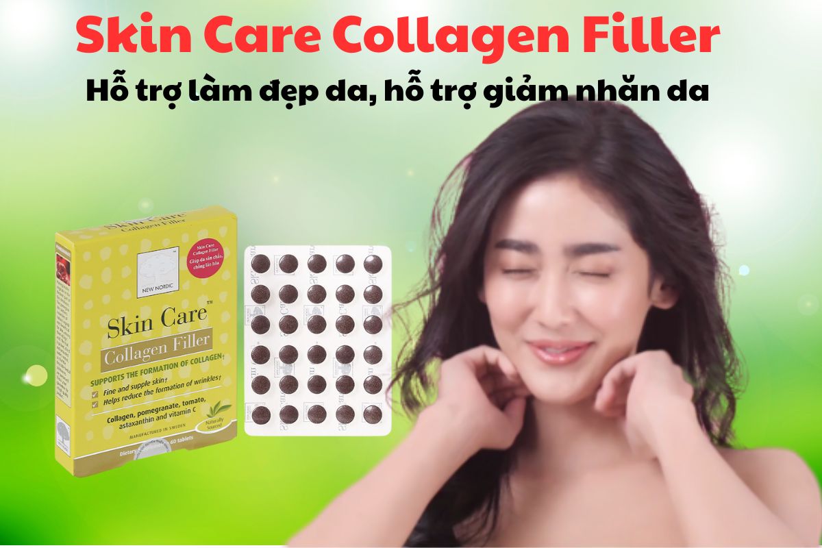Skin Care Collagen Filler có tác dụng hỗ trợ cải thiện độ mịn màng, mềm mại của làn da