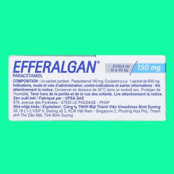 Efferalgan 150mg Bột sủi 4 Efferalgan 150mg Bột sủi
