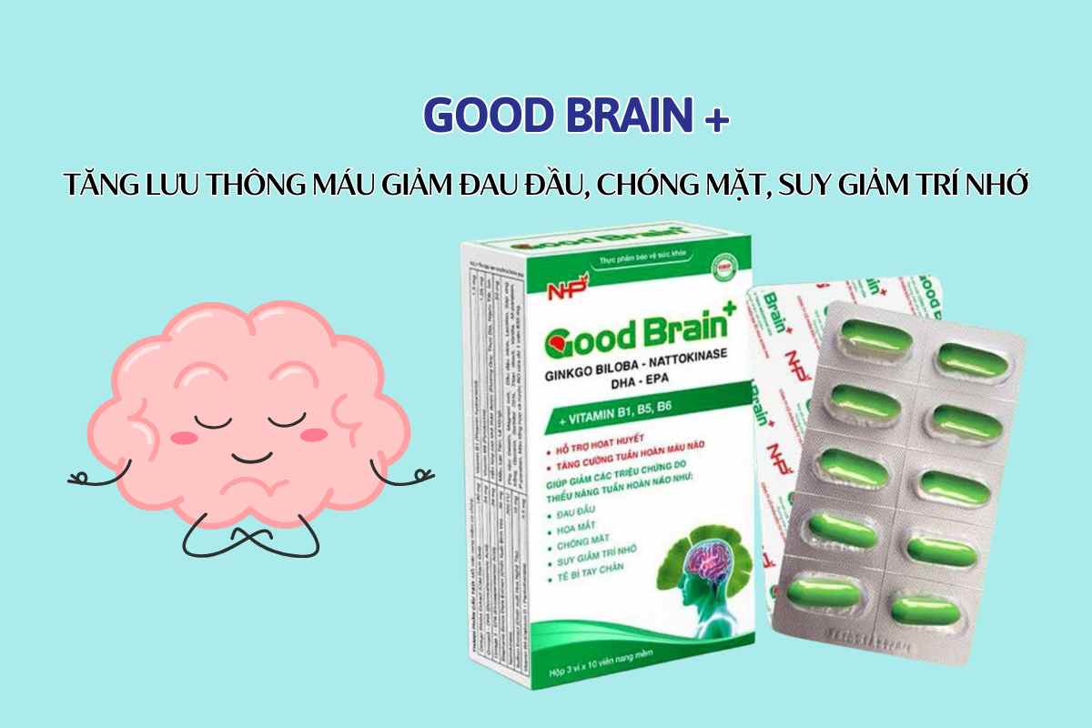 Good Brain+ hỗ trợ giảm đau đầu, chóng mắt, suy giảm trí nhớ