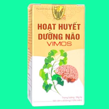 Hoạt huyết dưỡng não Vimos 4 Hoạt huyết dưỡng não Vimos có tác dụng hỗ trợ cải thiện tuần hoàn máu, đặc biệt là lưu lượng máu lên não